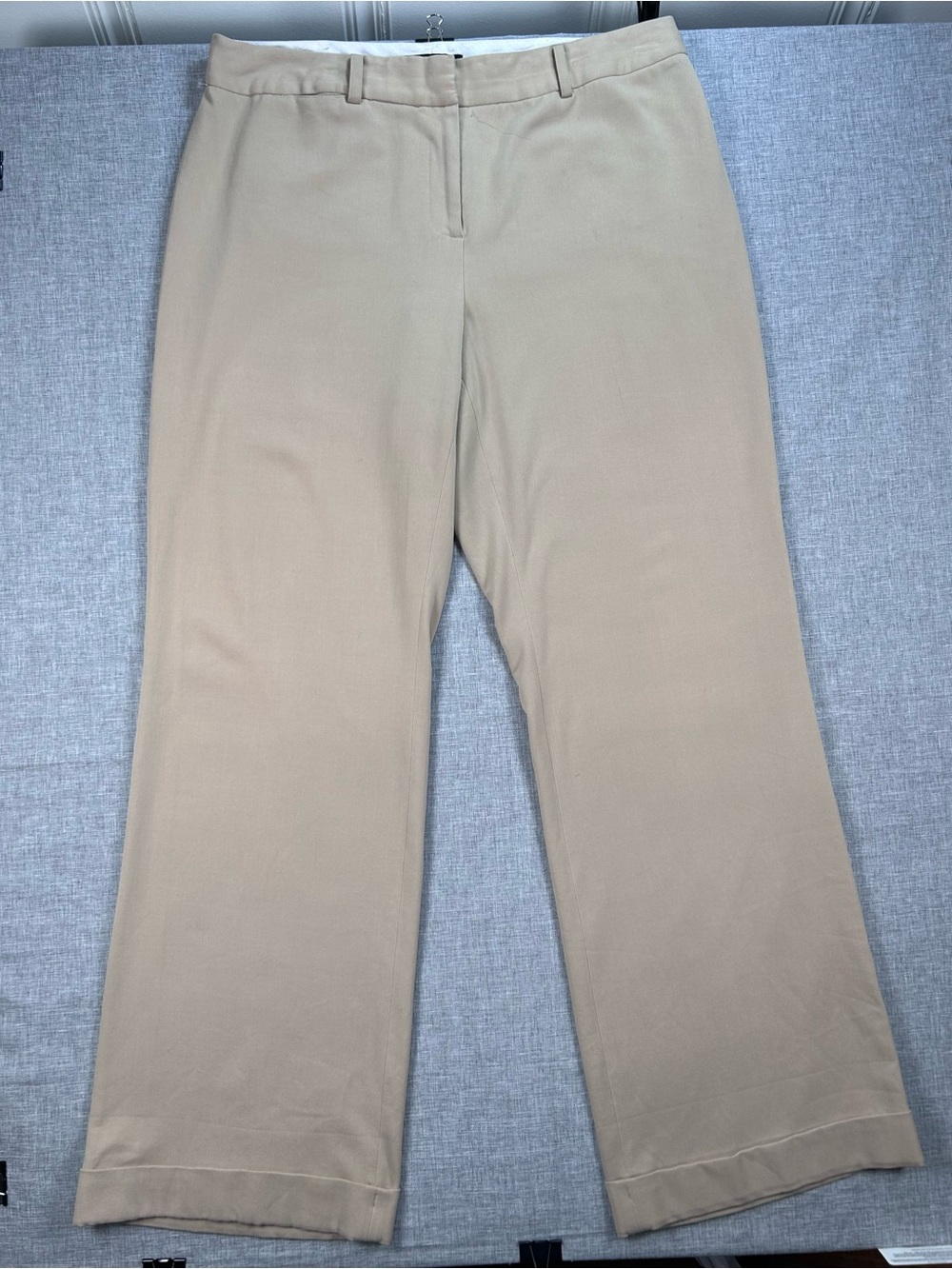 Lane Bryant 16 Tall Khaki Wide Leg Trouser Pants Stretch Career